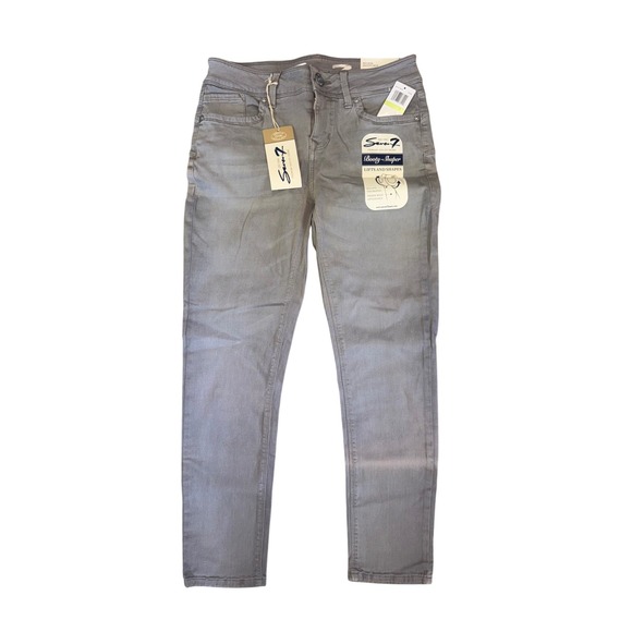Seven7 Booty-Shaper Jeans Women Grey Mid Rise Skinny Crop MY2136GR Size 4 NWT - Picture 2 of 8